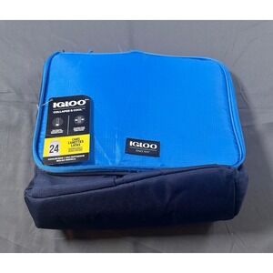 Igloo Collapse & Cool 24 Can Soft Sided Cooler Bag Blue 4903415 New‎